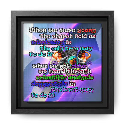 doggystyle - framed canvas art (grey-pink wave)