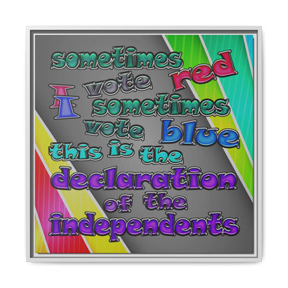 declaration of the independents - framed canvas art (rainbow split)