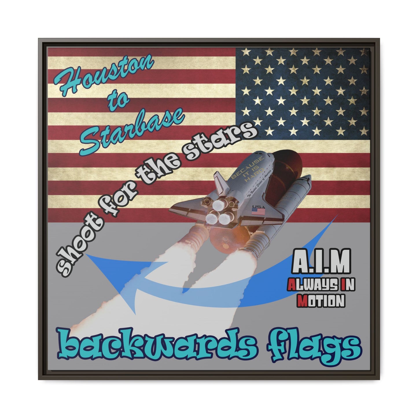 shoot for the stars - framed canvas art (grey)