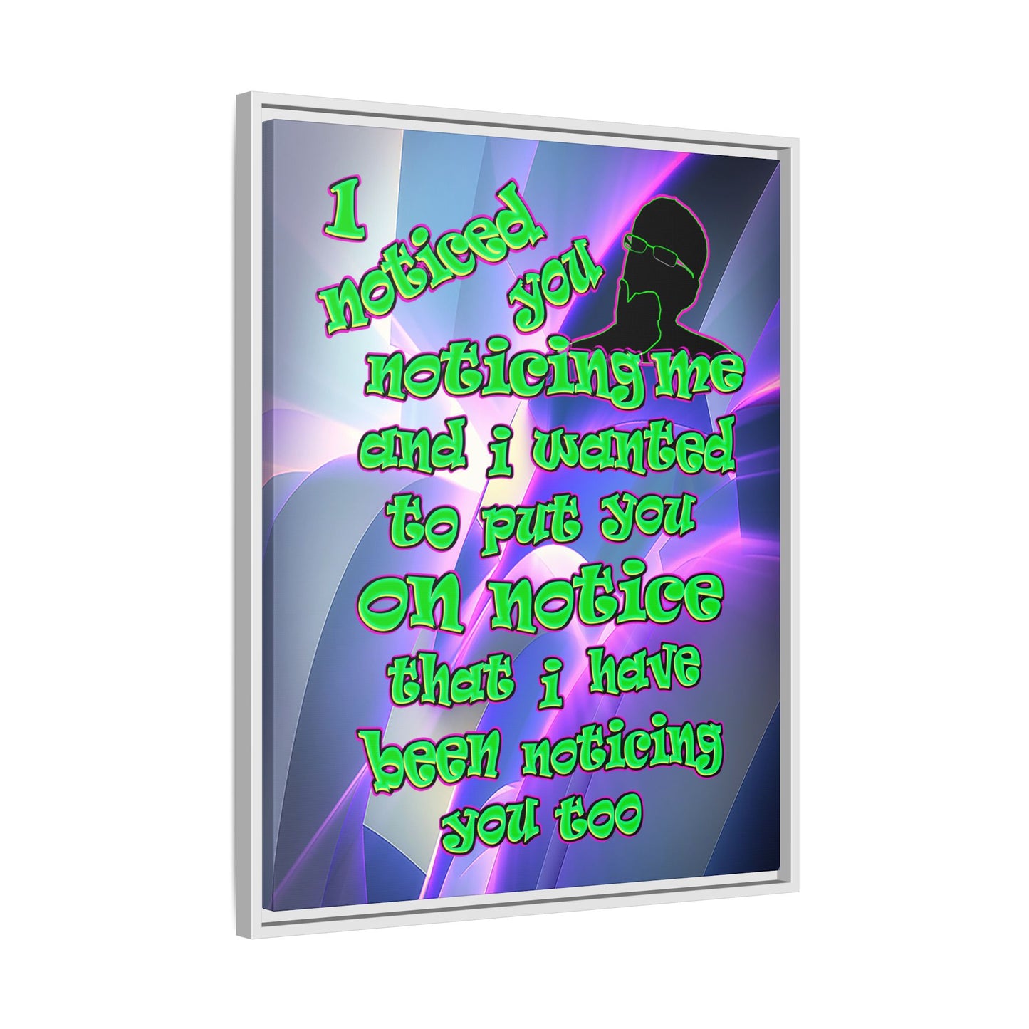 noticed you noticing - framed canvas art (grey-pink wave)