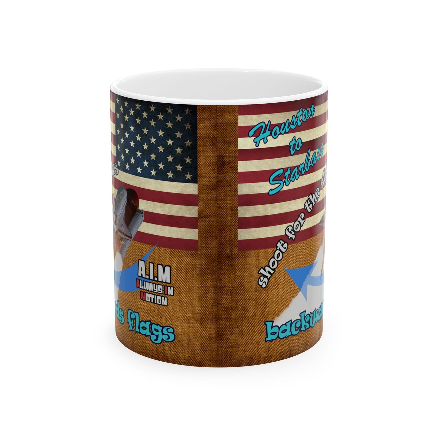 shoot for the stars - White Mug (brown papyrus)