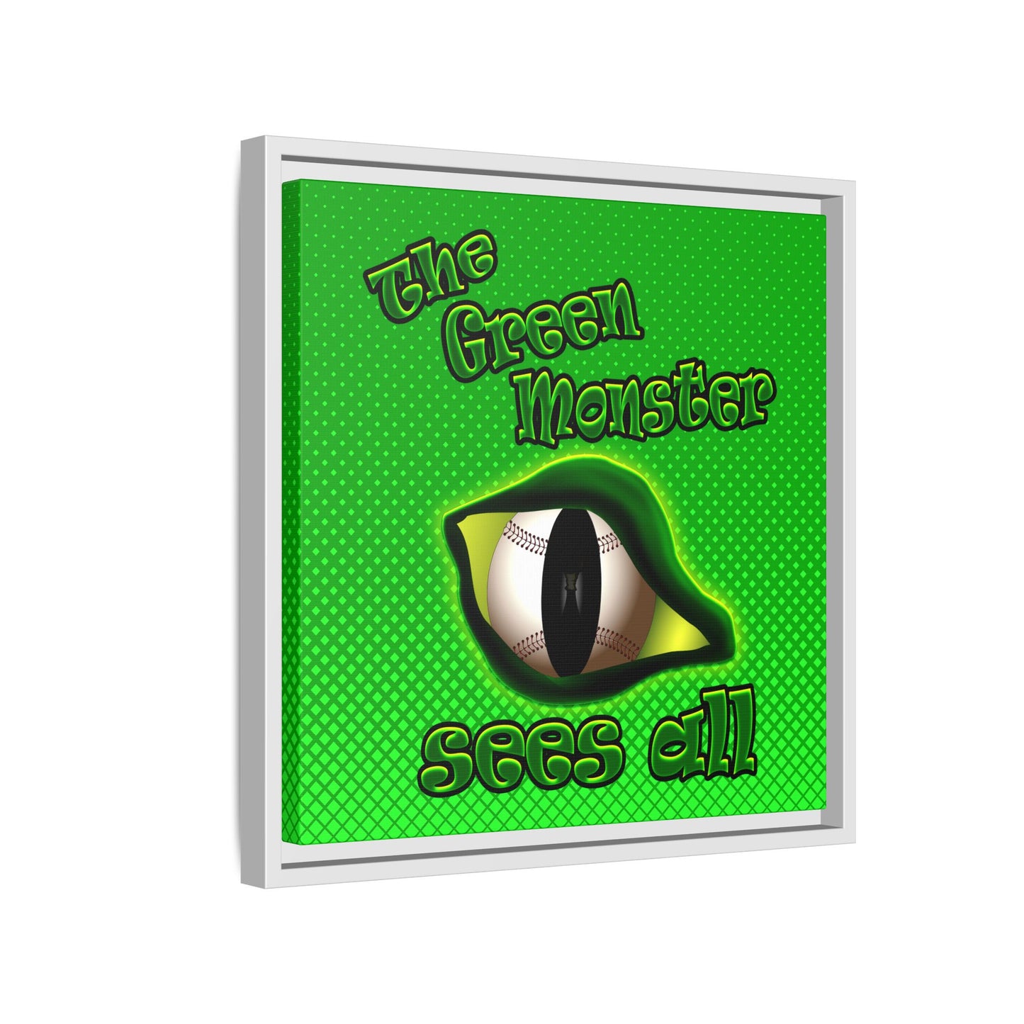green monster - framed canvas art (logo green)