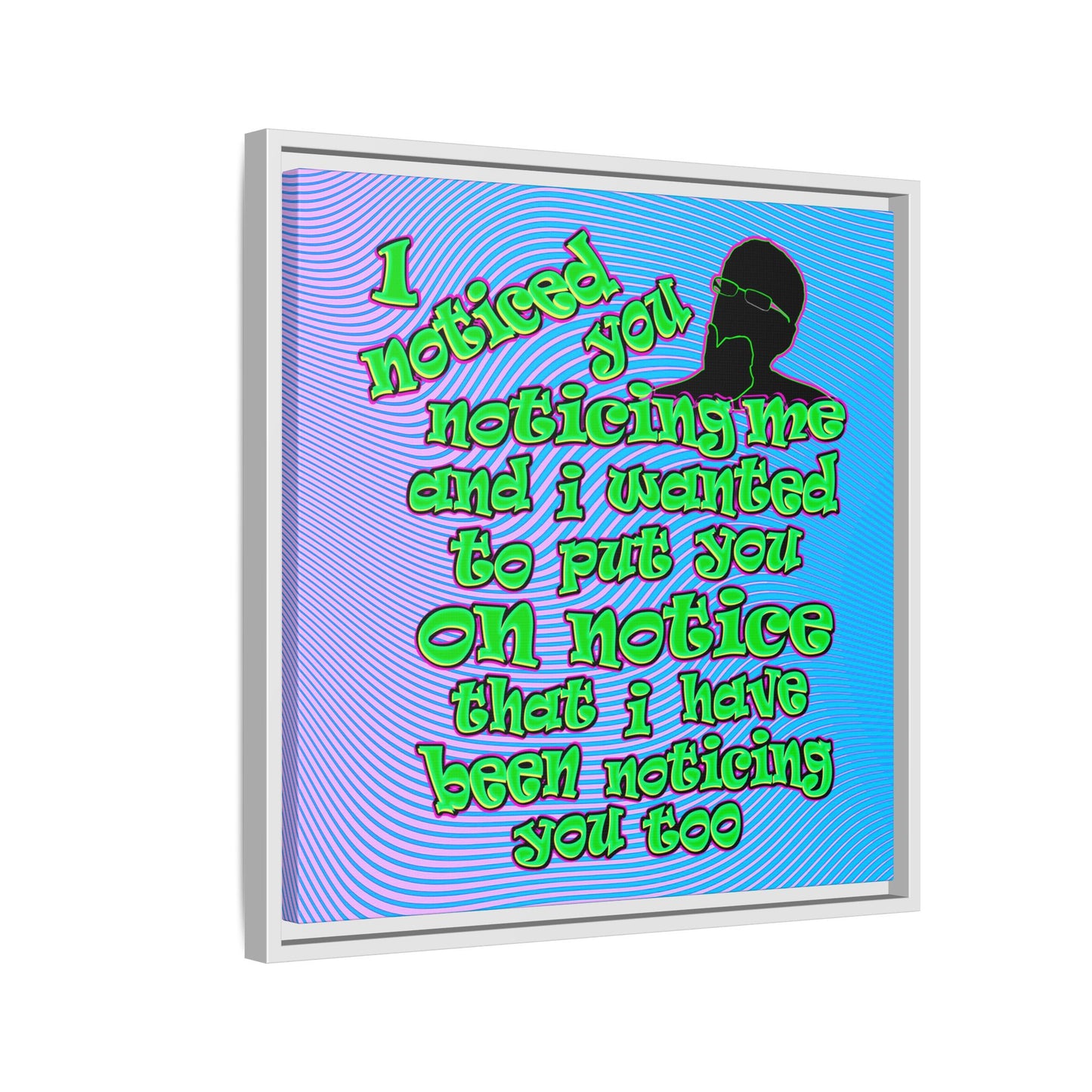 noticed you noticing - framed canvas art (light blue-purple wave)
