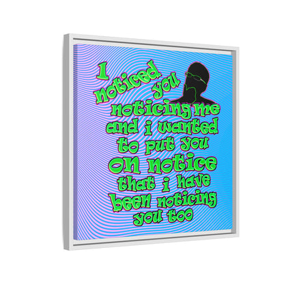 noticed you noticing - framed canvas art (light blue-purple wave)