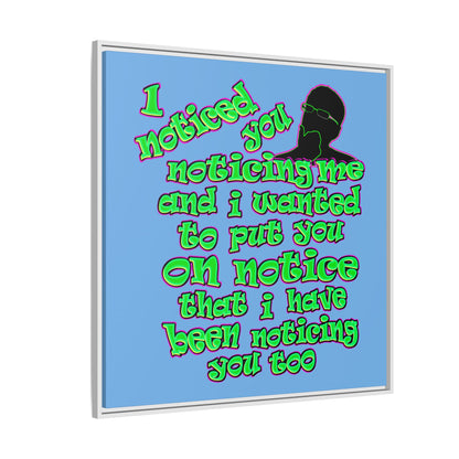 noticed you noticing - framed canvas art (light blue)