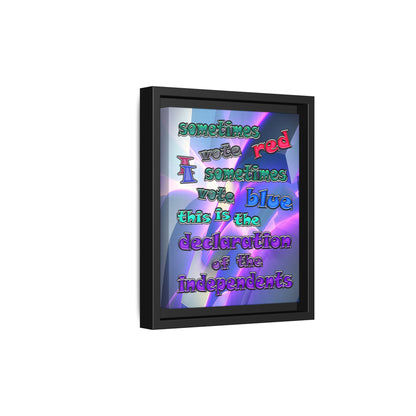 declaration of the independents - framed canvas art (grey-pink wave)