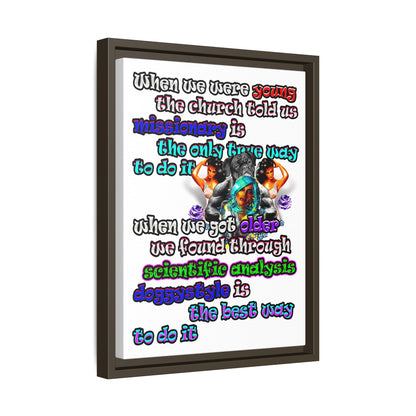 doggystyle - framed canvas art (white)