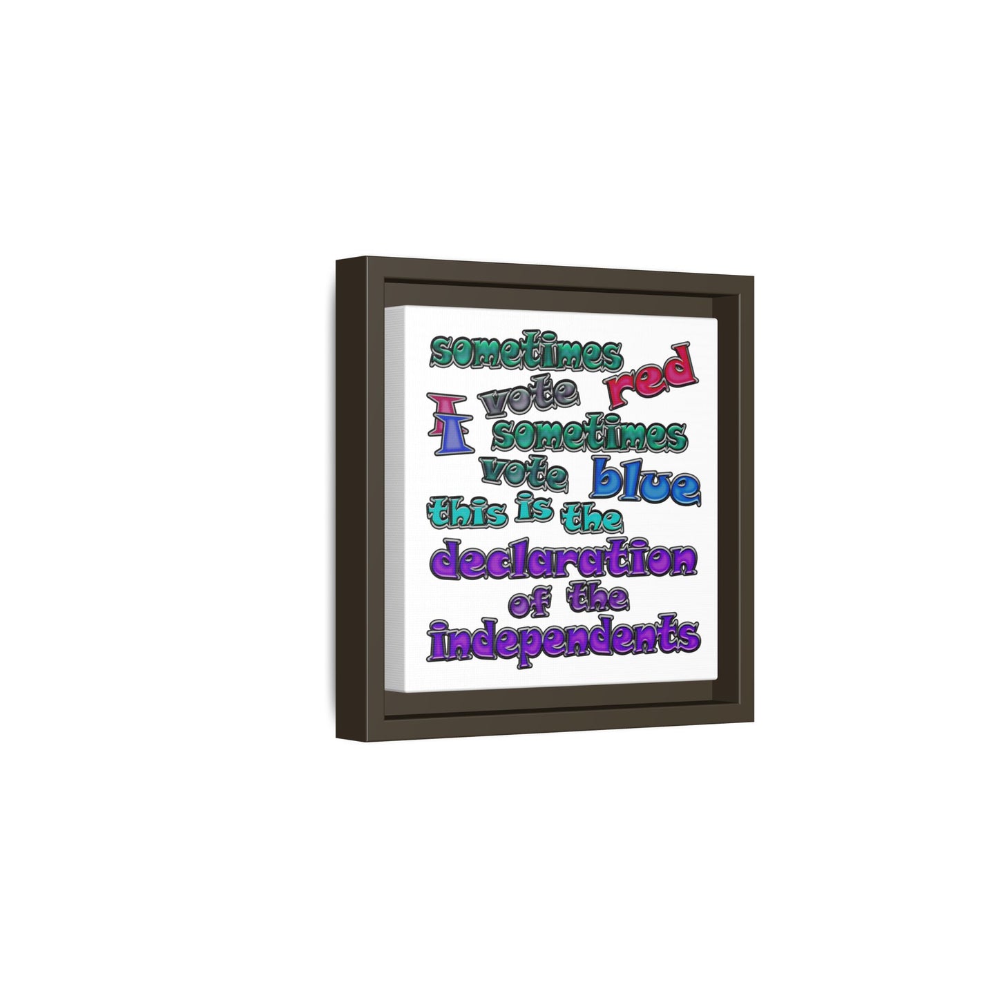 declaration of the independents - framed canvas art (white)