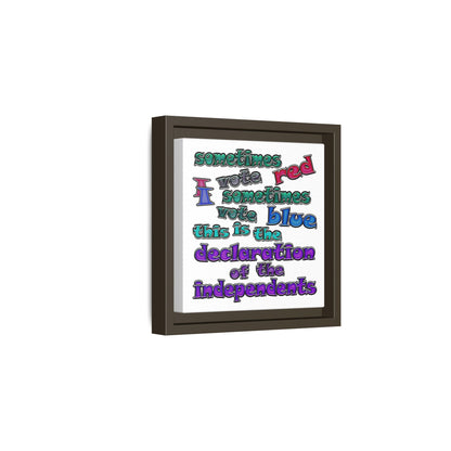 declaration of the independents - framed canvas art (white)