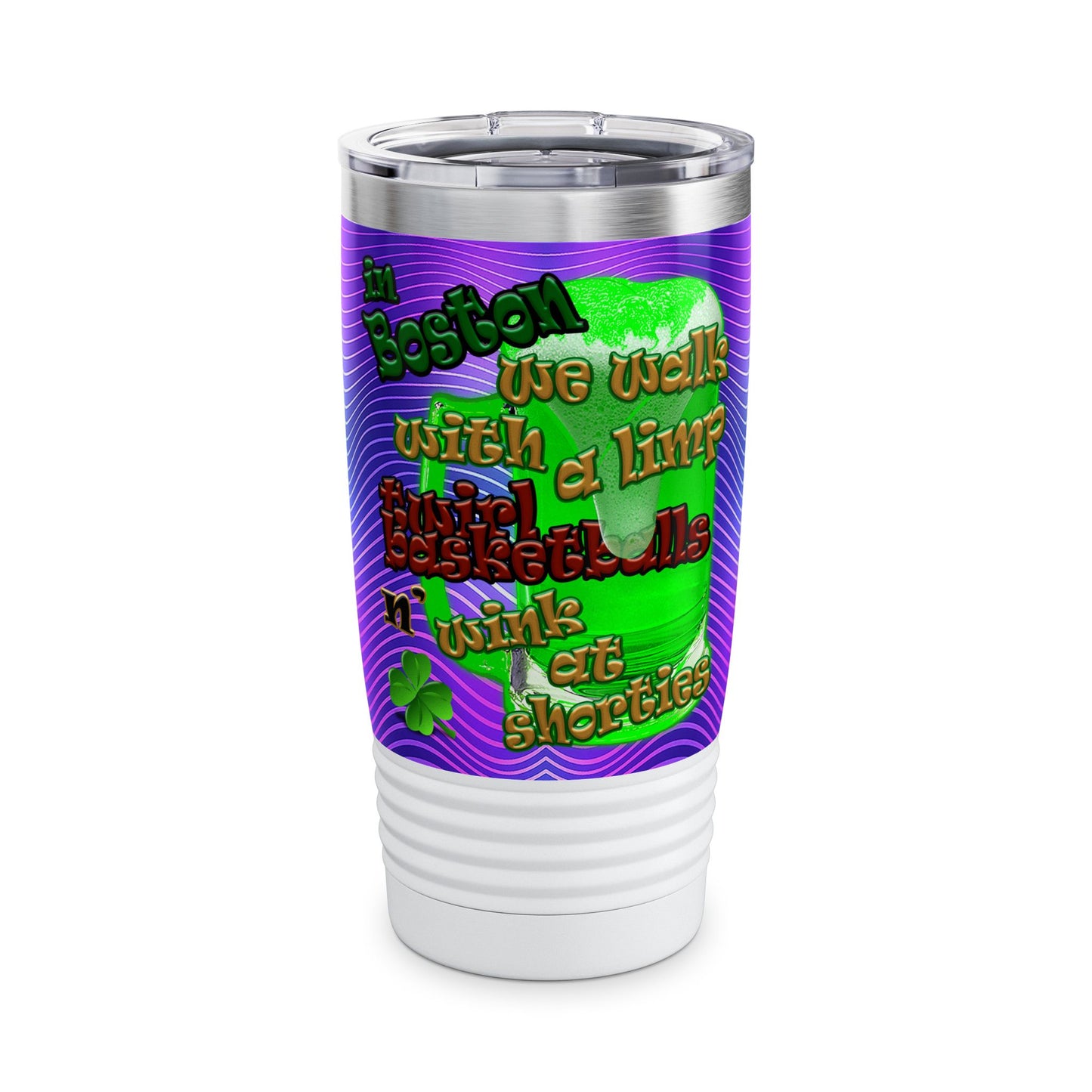 celtics logo - Ringneck Tumbler, 20oz (purple wave)