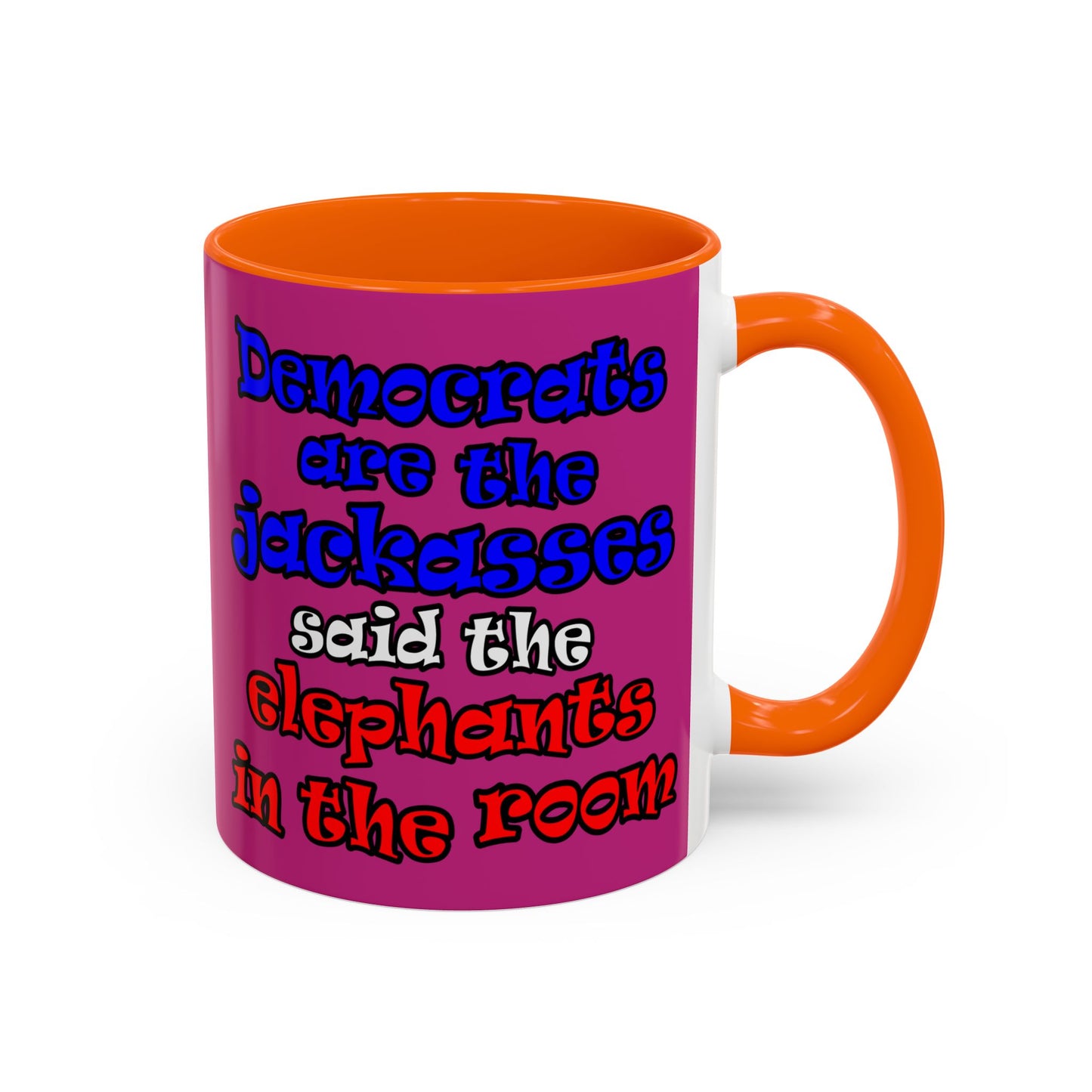 donkeys and elephants - Accent Mug (pink)