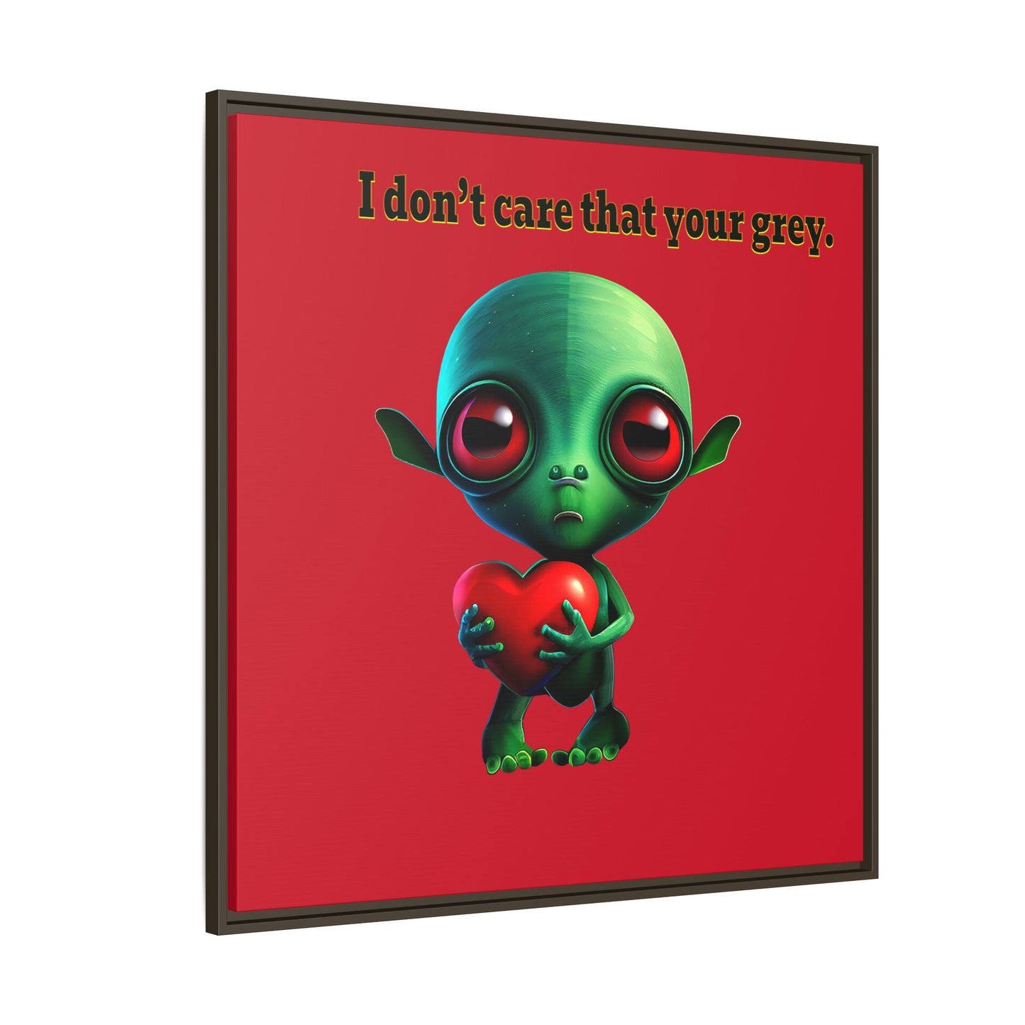 I don't care that your grey - framed canvas art (dark red)
