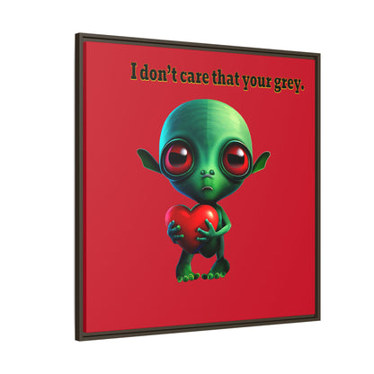 I don't care that your grey - framed canvas art (dark red)