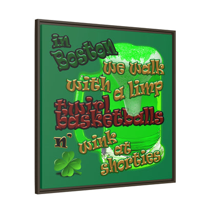 celtics logo - framed canvas art (dark green)