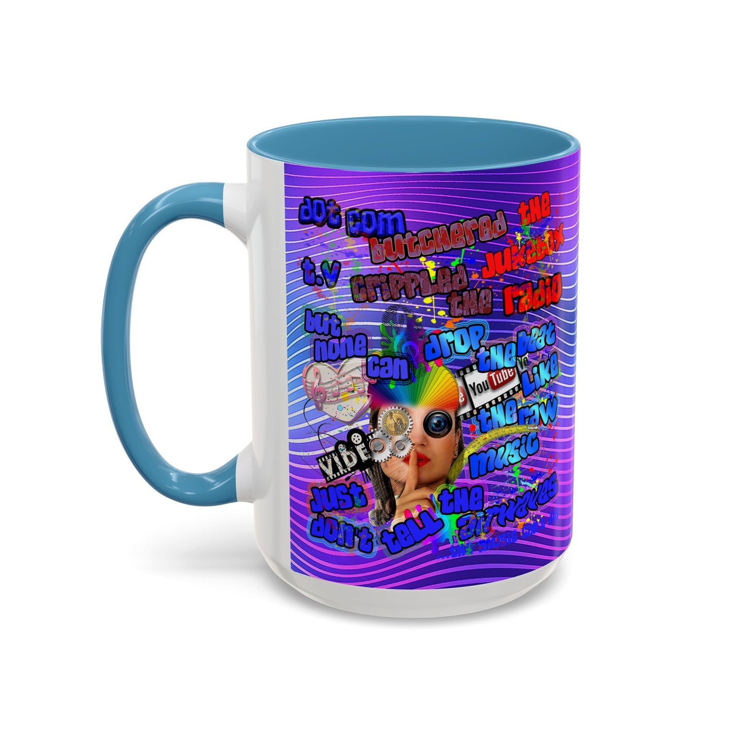 drop the beat - Accent Mug (purple wave)