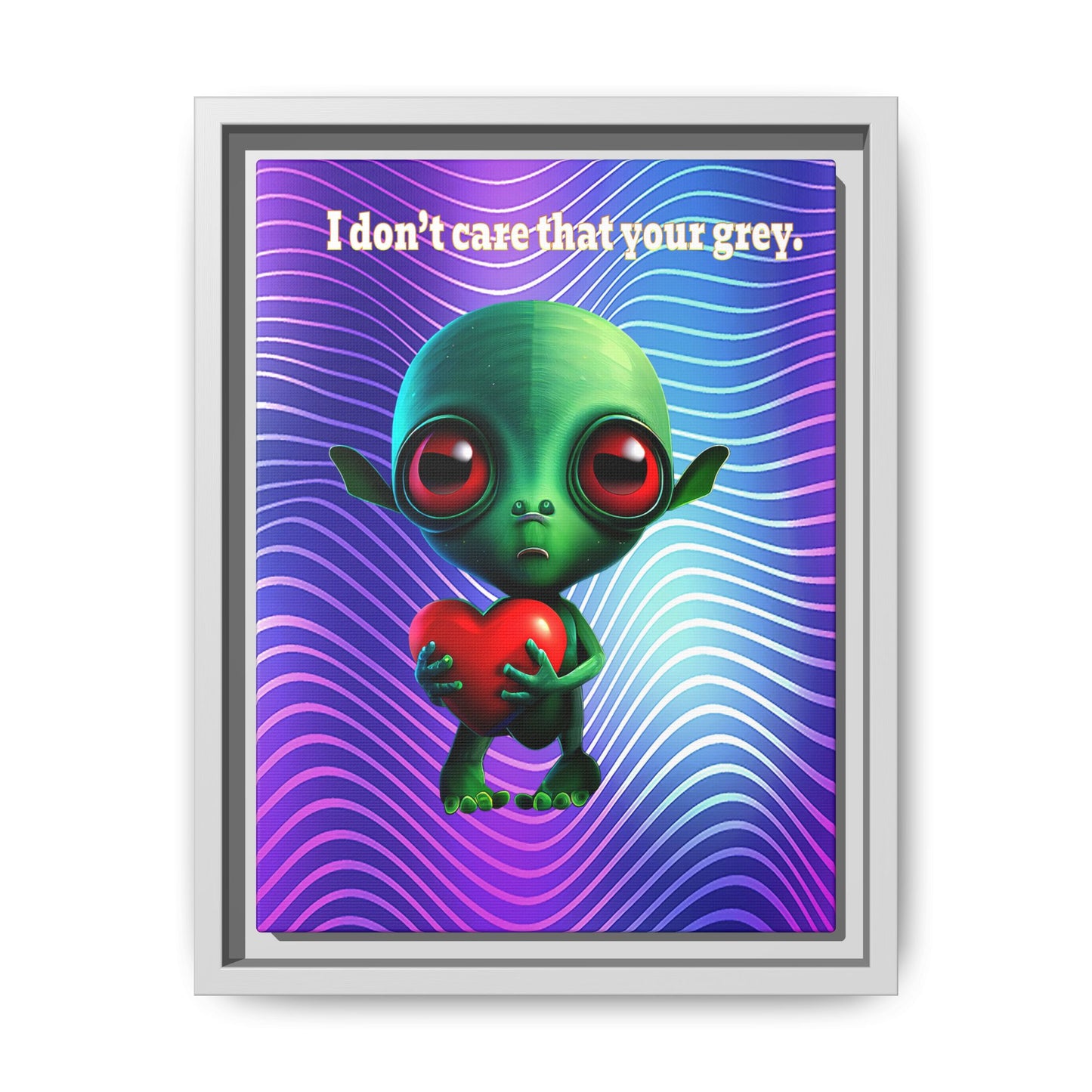 I don't care that your grey - framed canvas art (purple wave)