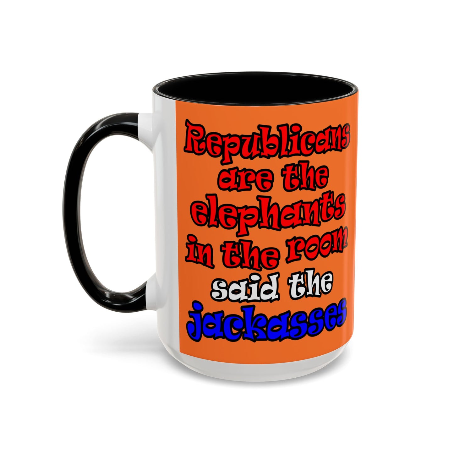 donkeys and elephants - Accent Mug (crusta)