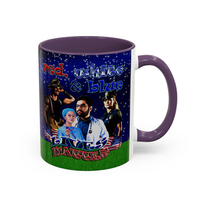 rw&b lives matter - Accent Mug ('snoops' background)