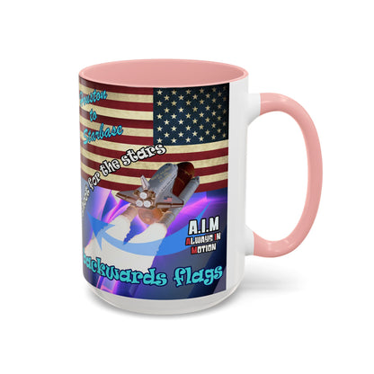 shoot for the stars - Accent Mug (grey-pink wave)