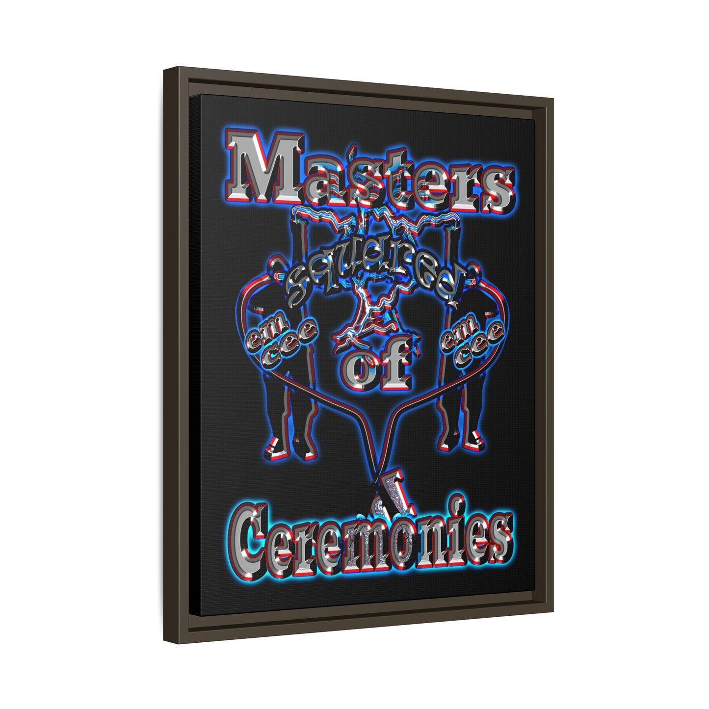 em cee squared - framed canvas art (black)