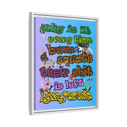 the bum's shit - framed canvas art (light blue-purple wave)
