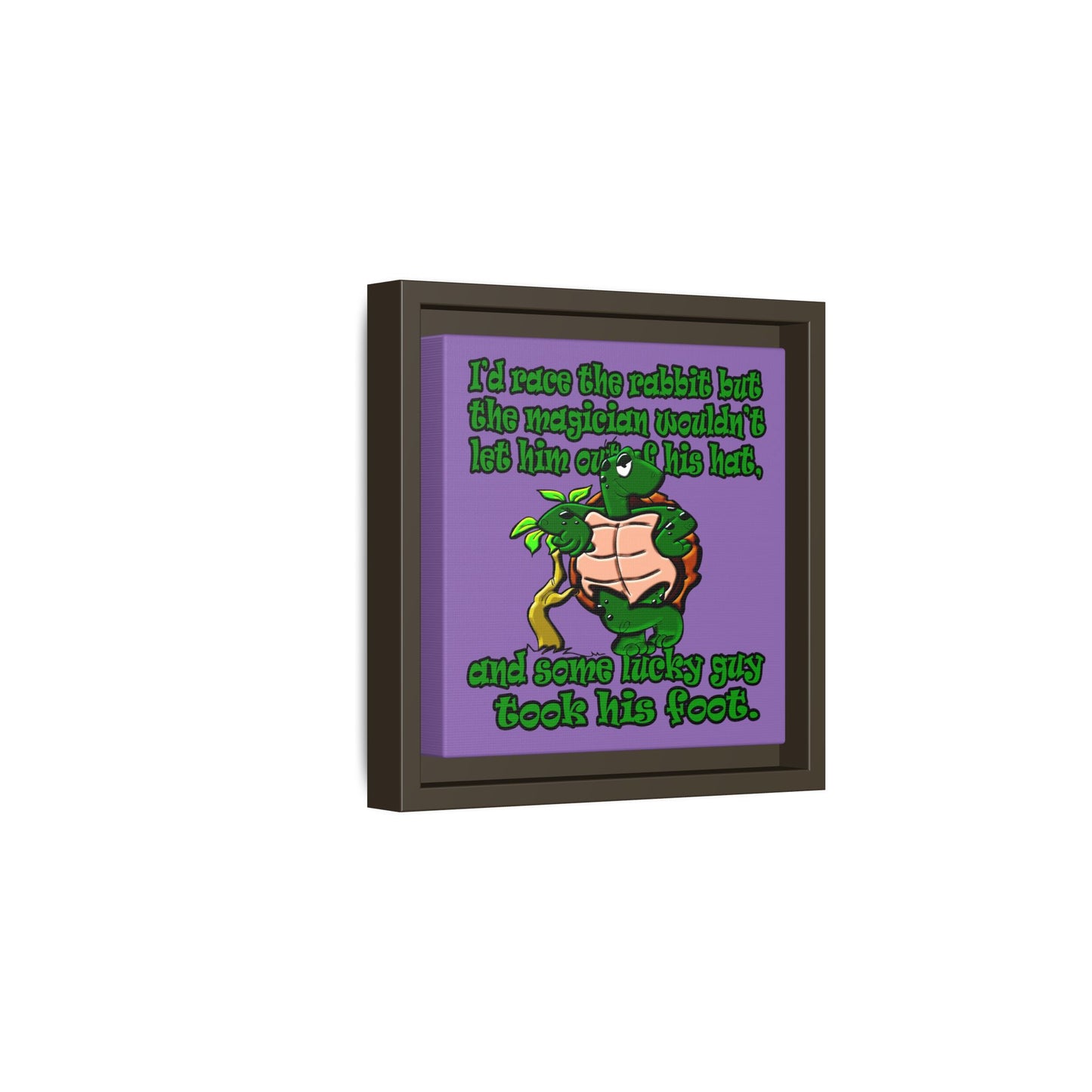 turtle race - framed canvas art (light purple)