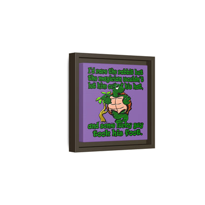 turtle race - framed canvas art (light purple)