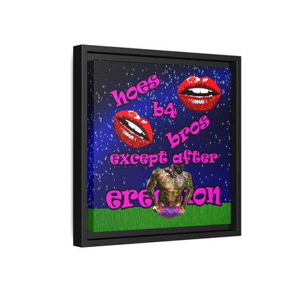 hoes b4 bros - framed canvas art ('snoops' background)