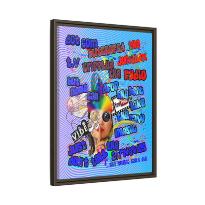 drop the beat - framed canvas art (light blue-purple wave)