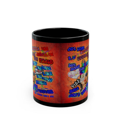 drop the beat - Black Mug (burnt orange)