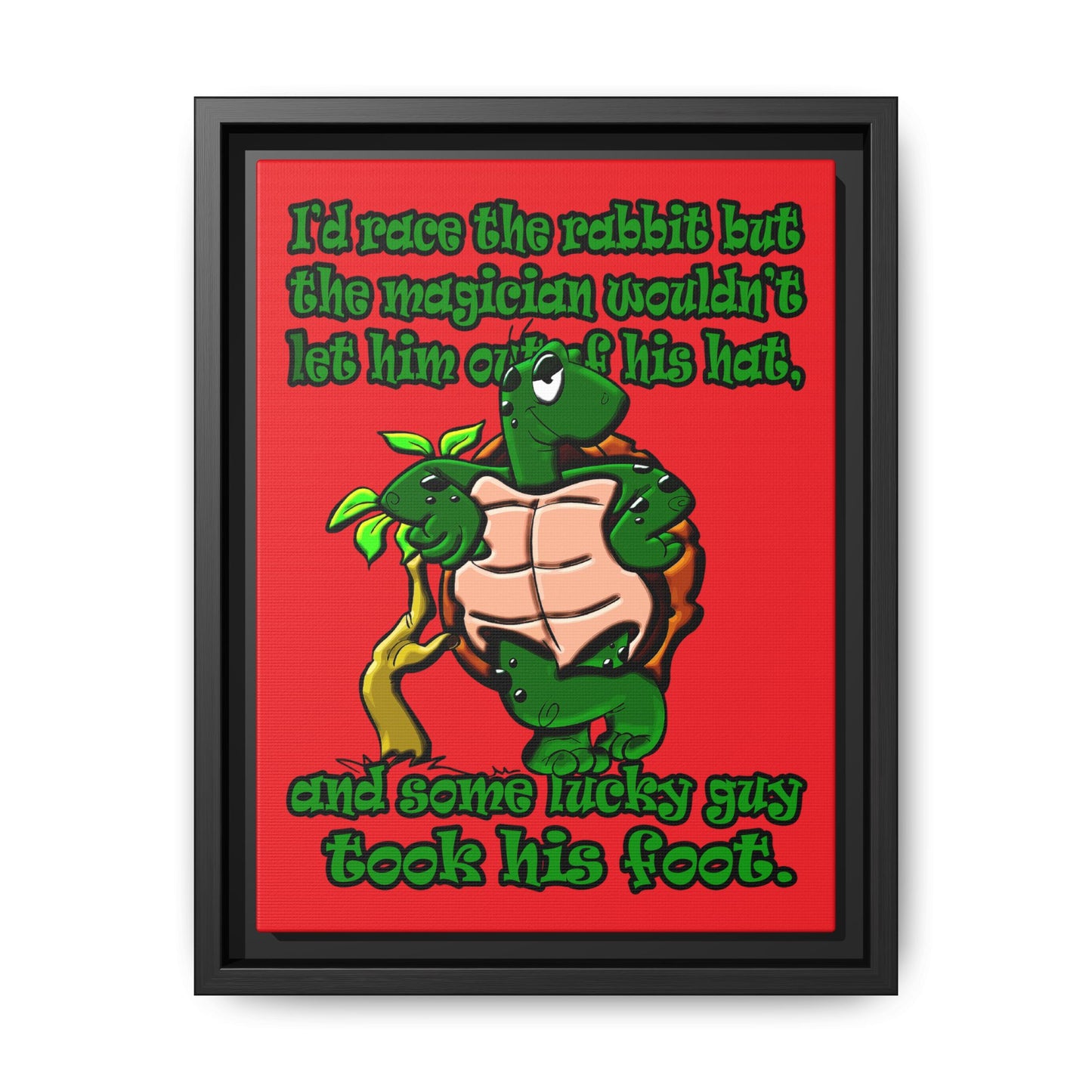 turtle race - framed canvas art (red)
