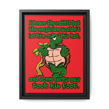 turtle race - framed canvas art (red)