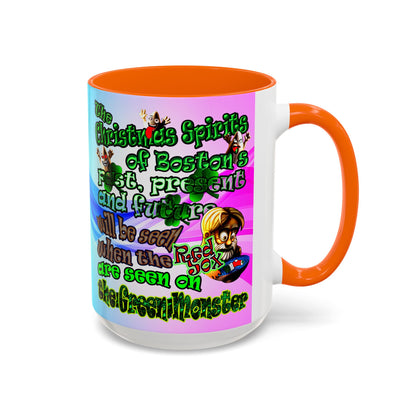 christmas spirits of boston - Accent Mug (light blue-pink wave)