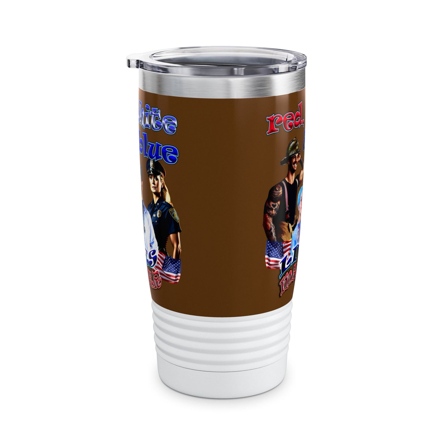 rw&b lives matter - Ringneck Tumbler, 20oz (brown)