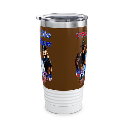 rw&b lives matter - Ringneck Tumbler, 20oz (brown)