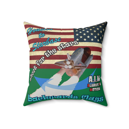 shoot for the stars - Faux Suede Square Pillow - (dark green)