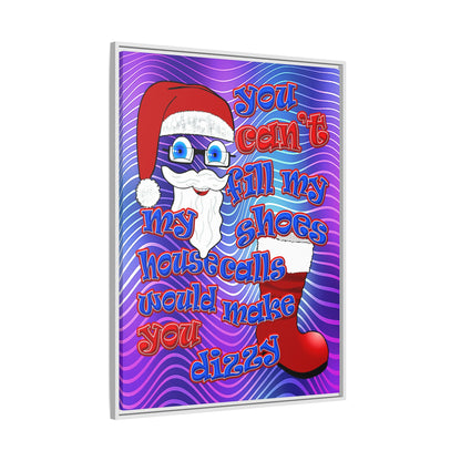 santa's shoes - framed canvas art (purple wave)