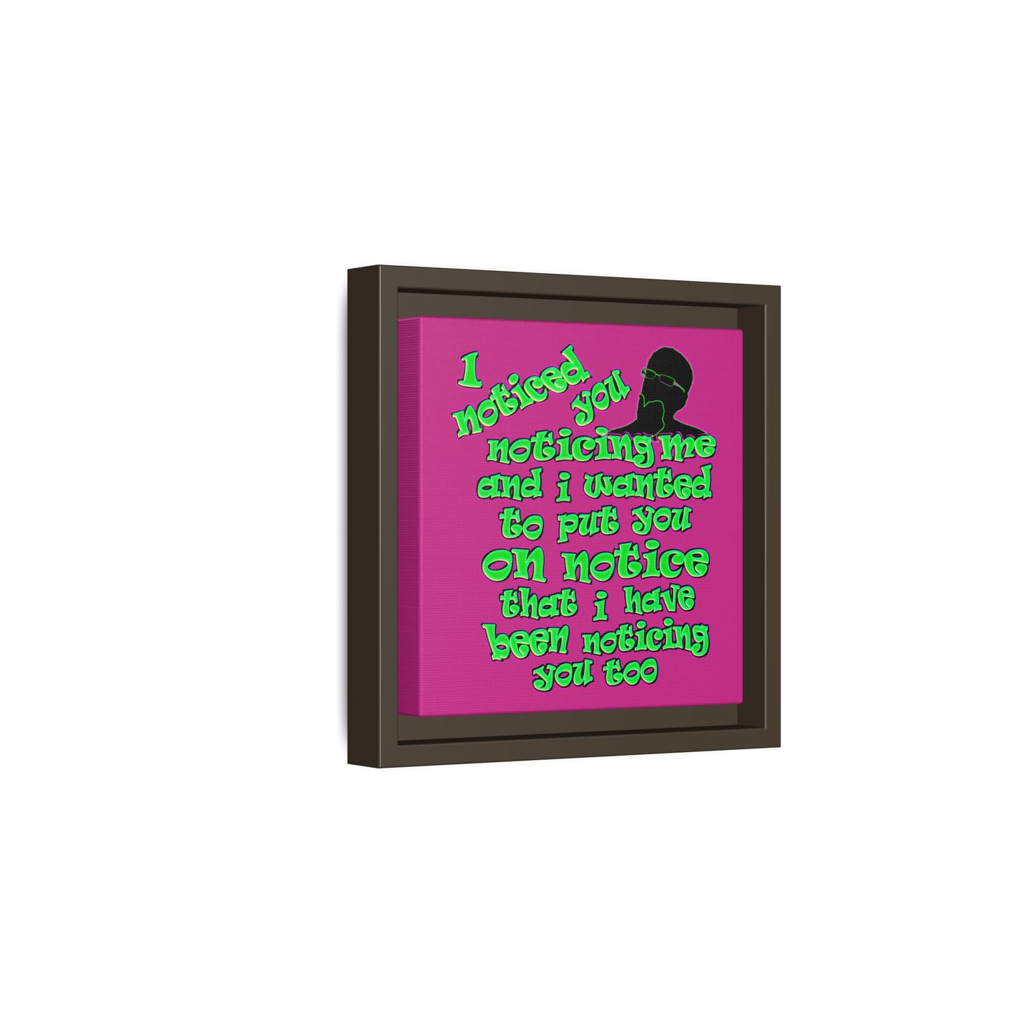 noticed you noticing - framed canvas art (pink)