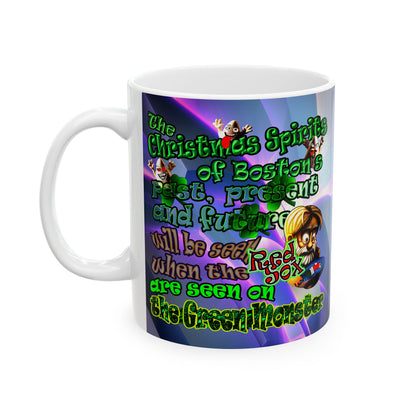 christmas spirits of boston - White Mug (grey-pink wave)