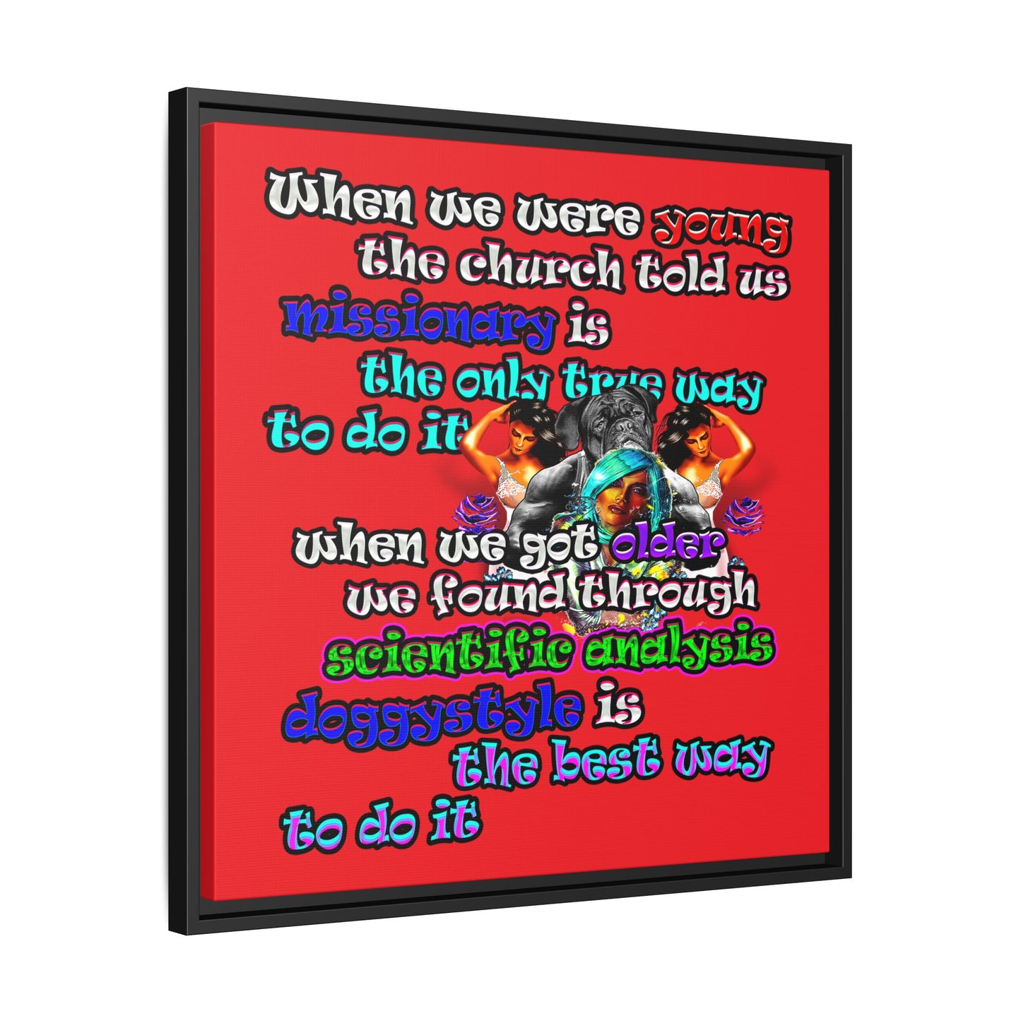 doggystyle - framed canvas art (red)
