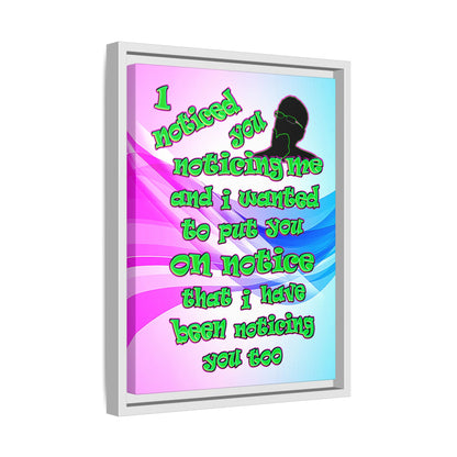 noticed you noticing - framed canvas art (light blue-pink wave)