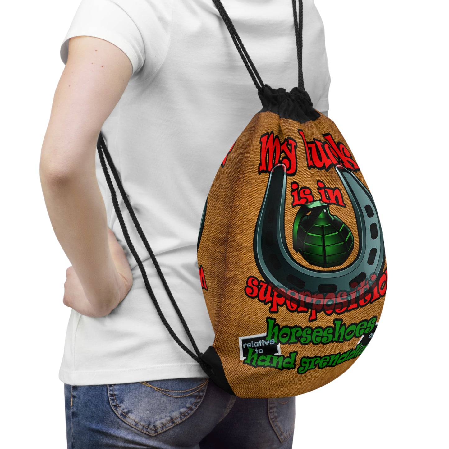 my luck - Drawstring Bag (dichromatic brown papyrus)