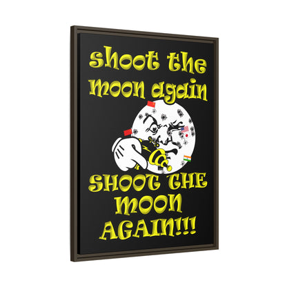 shoot the moon again - framed canvas art (black)