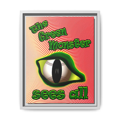 green monster - framed canvas art (yellow-orange wave)