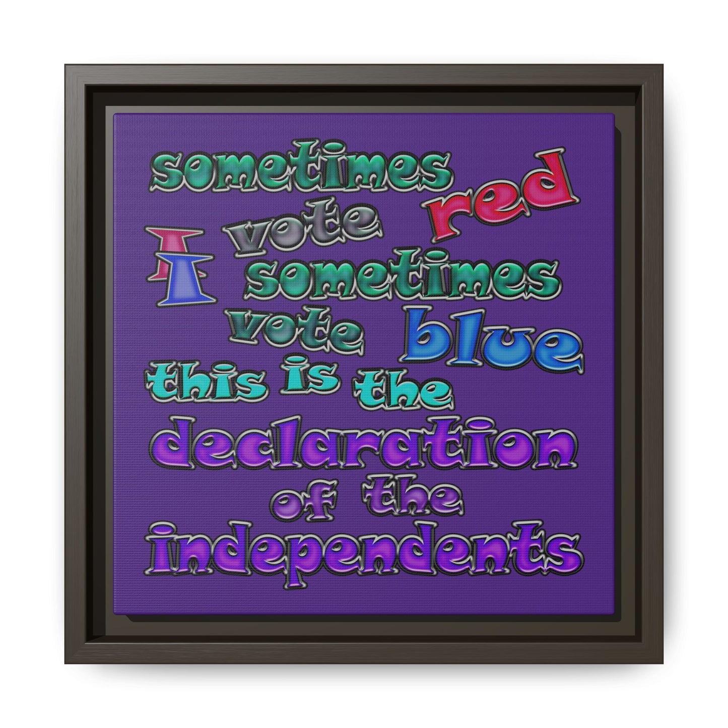 declaration of the independents - framed canvas art (purple)
