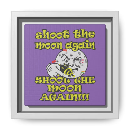 shoot the moon again - framed canvas art (light purple)