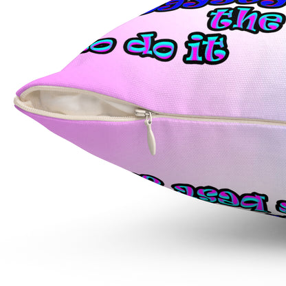 doggystyle - Spun Polyester Square Pillow - (light blue-pink wave)