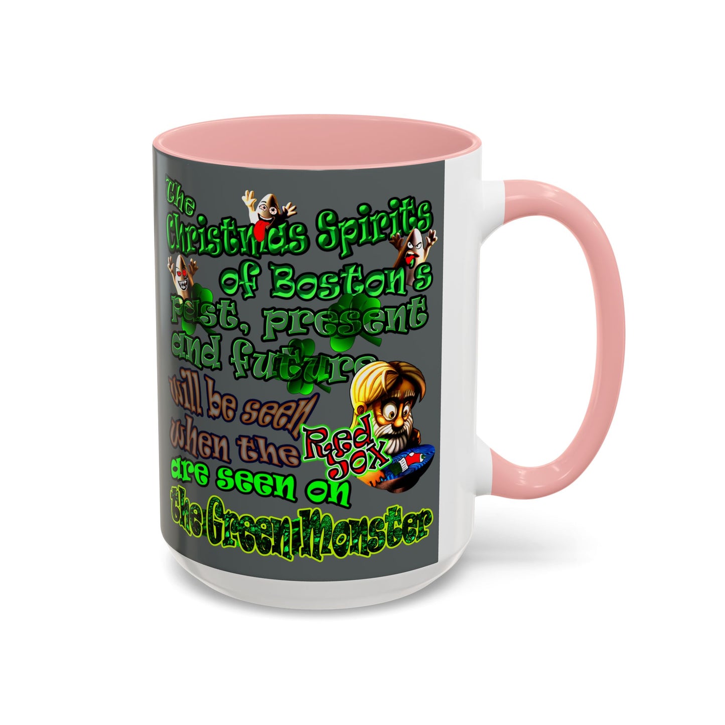 christmas spirits of boston - Accent Mug (dark grey)