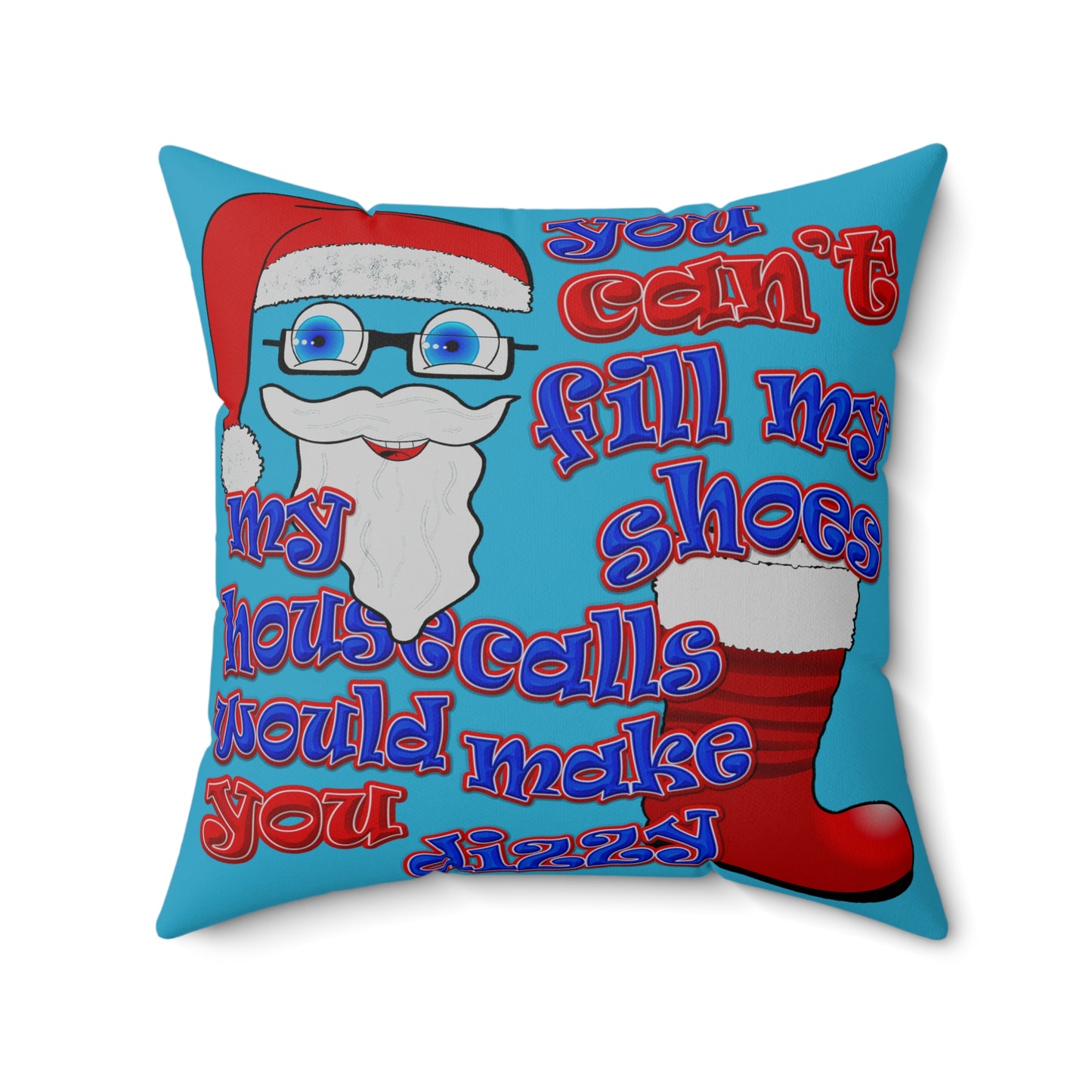 santa's shoes - Spun Polyester Square Pillow - (turquoise)