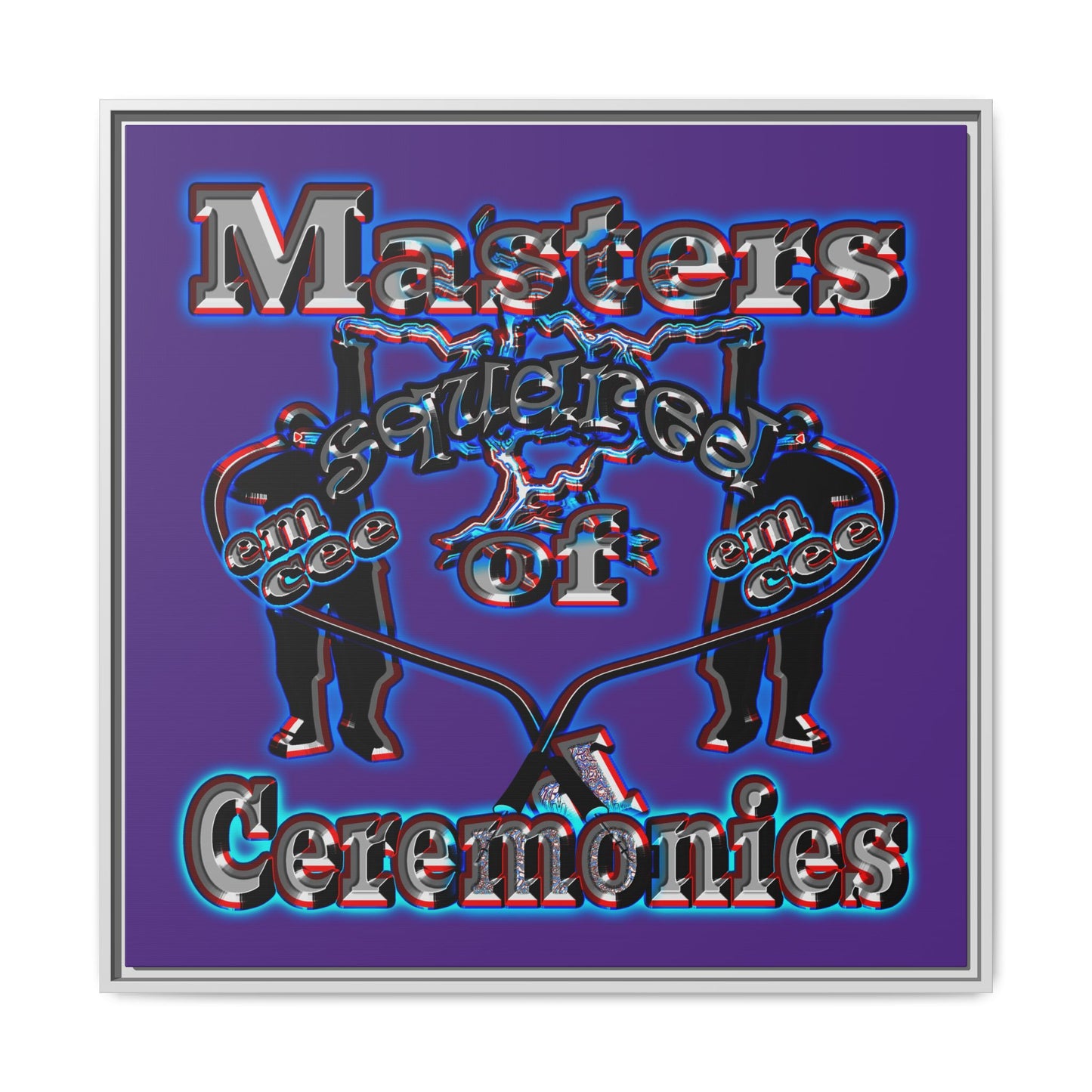 em cee squared - framed canvas art (purple)